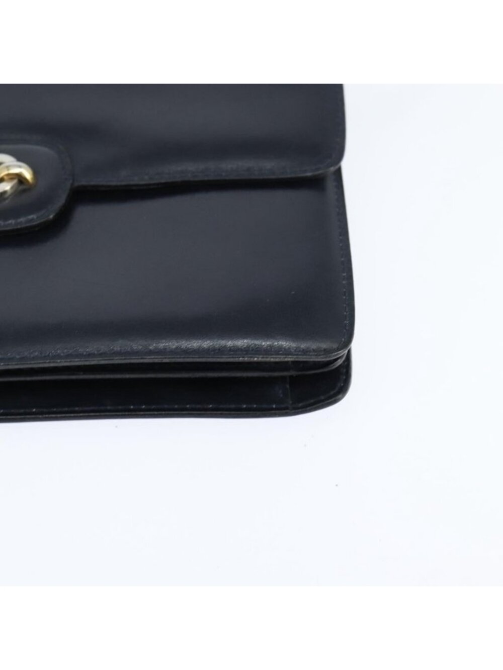 Authentic CELINE Shoulder Bag Leather Navy Gold - Picture 7 of 16